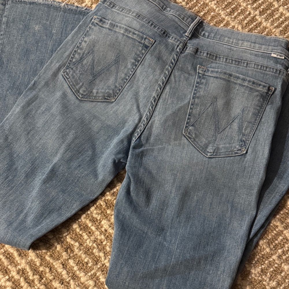 NWT MOTHER Distressed Light Blue Denim Jeans sz 31 ❤️❤️❤️  weekend fray dreamer